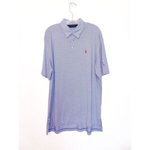 Polo Golf Ralph Lauren Mens Golf Polo Shirt Size XL Blue White Stripe Cotton